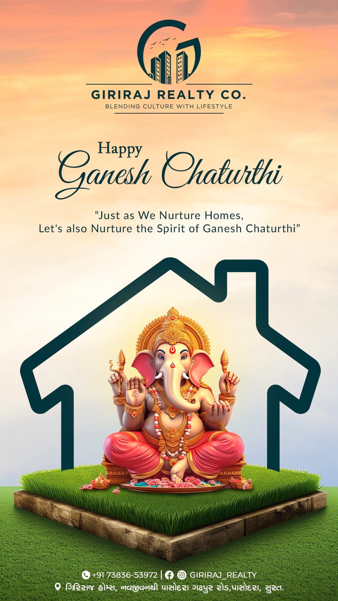 Real Estate Festival Post — Social Media Creative (Navratri • Dussehra • Diwali &amp; more)