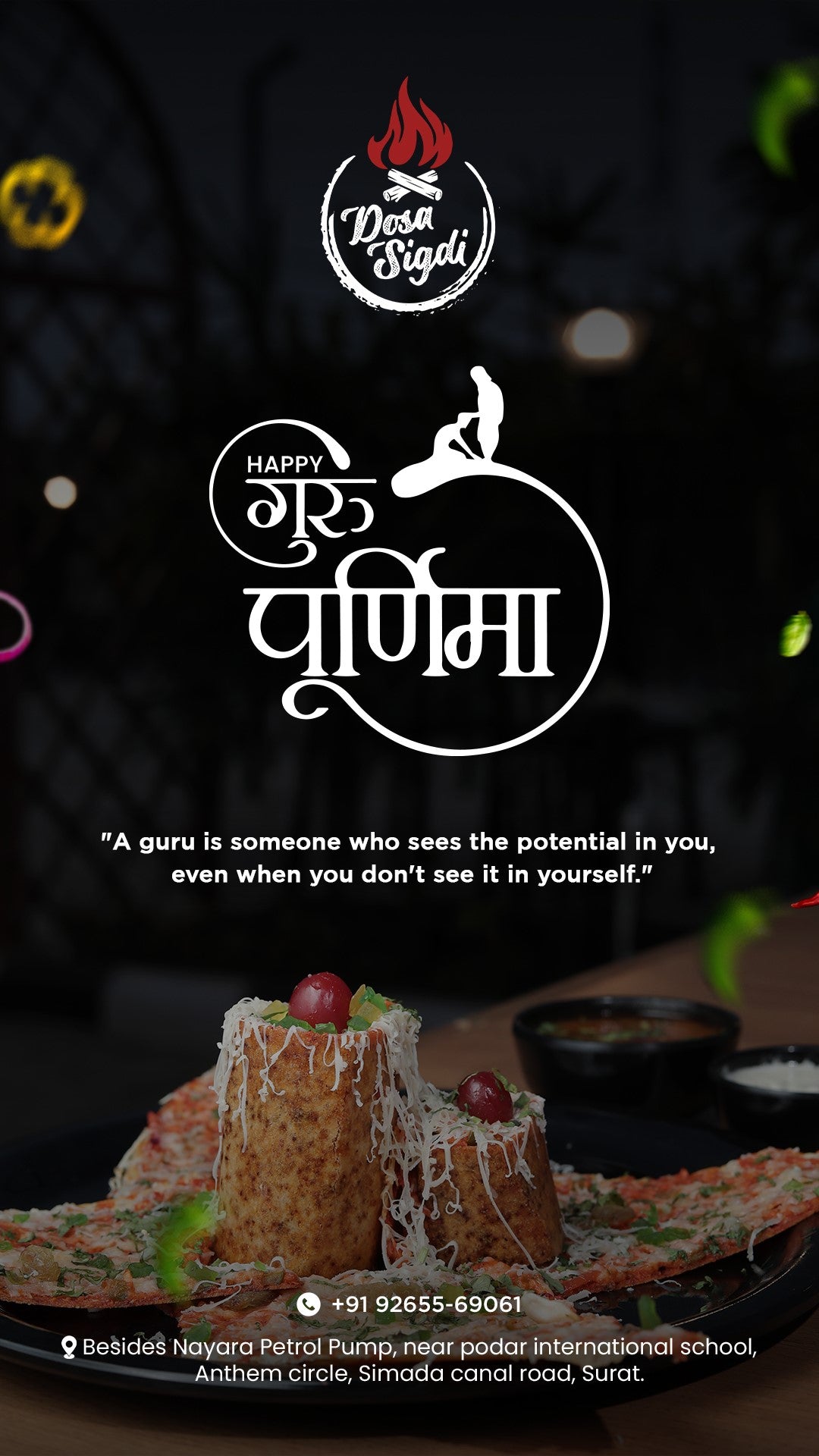 Restaurant Festival Post — Scroll-Stopping Social Creative (Navratri • Diwali • Eid • Christmas • NYE)
