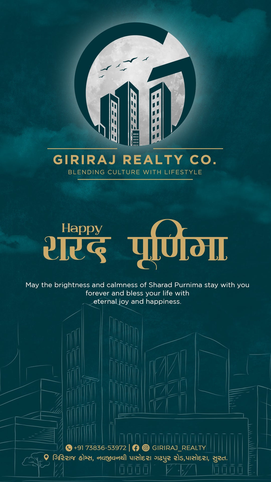 Real Estate Festival Post — Social Media Creative (Navratri • Dussehra • Diwali &amp; more)