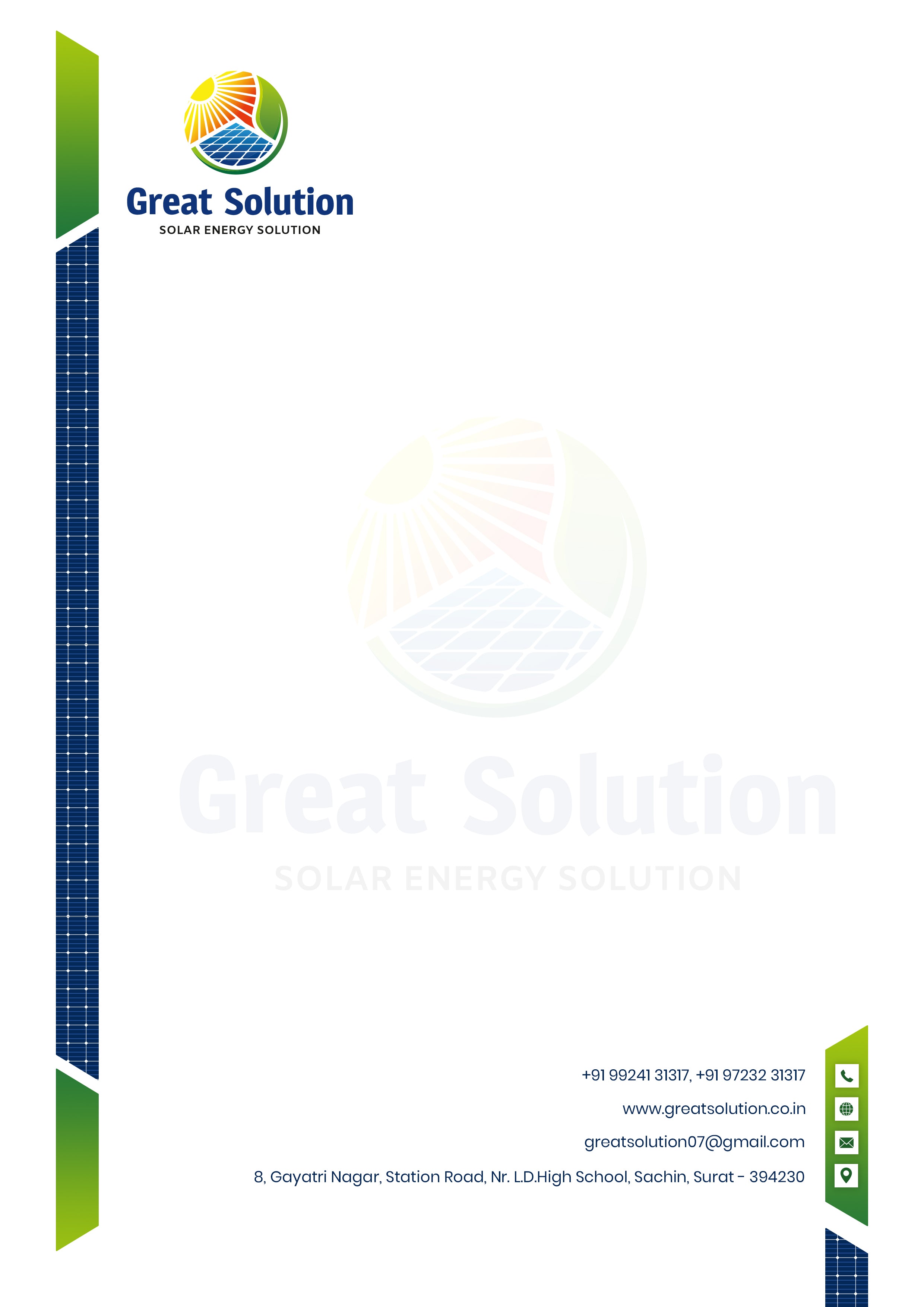 Custom Solar Company Letterhead Design | Print-Ready & Brand-Focused