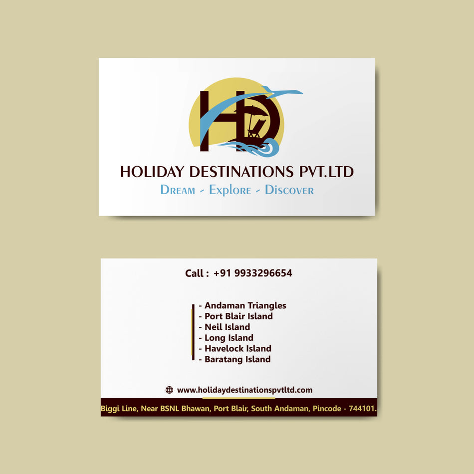 Travel Agency Visiting Card Design for Tours & Holidays