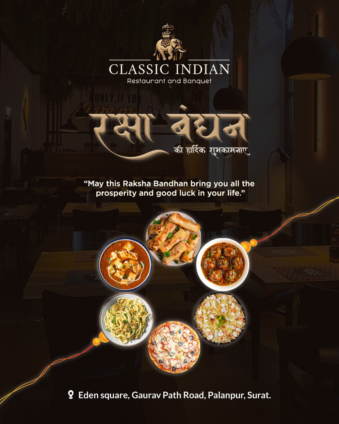 Restaurant Festival Post — Scroll-Stopping Social Creative (Navratri • Diwali • Eid • Christmas • NYE)