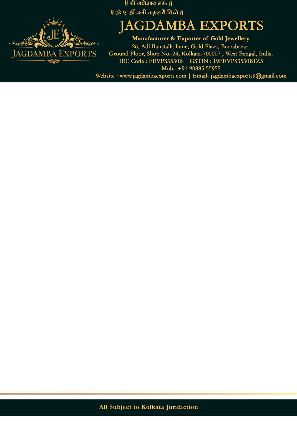 Custom Jewellery Letterhead Design | Print-Ready & Elegant