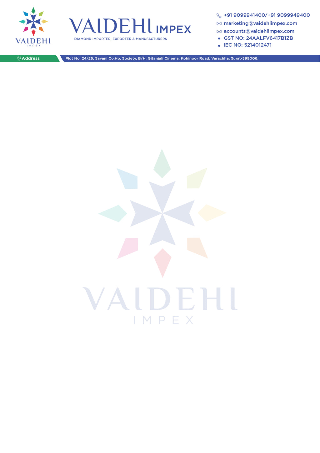 Custom Diamond Business Letterhead Design | Luxury & Print-Ready
