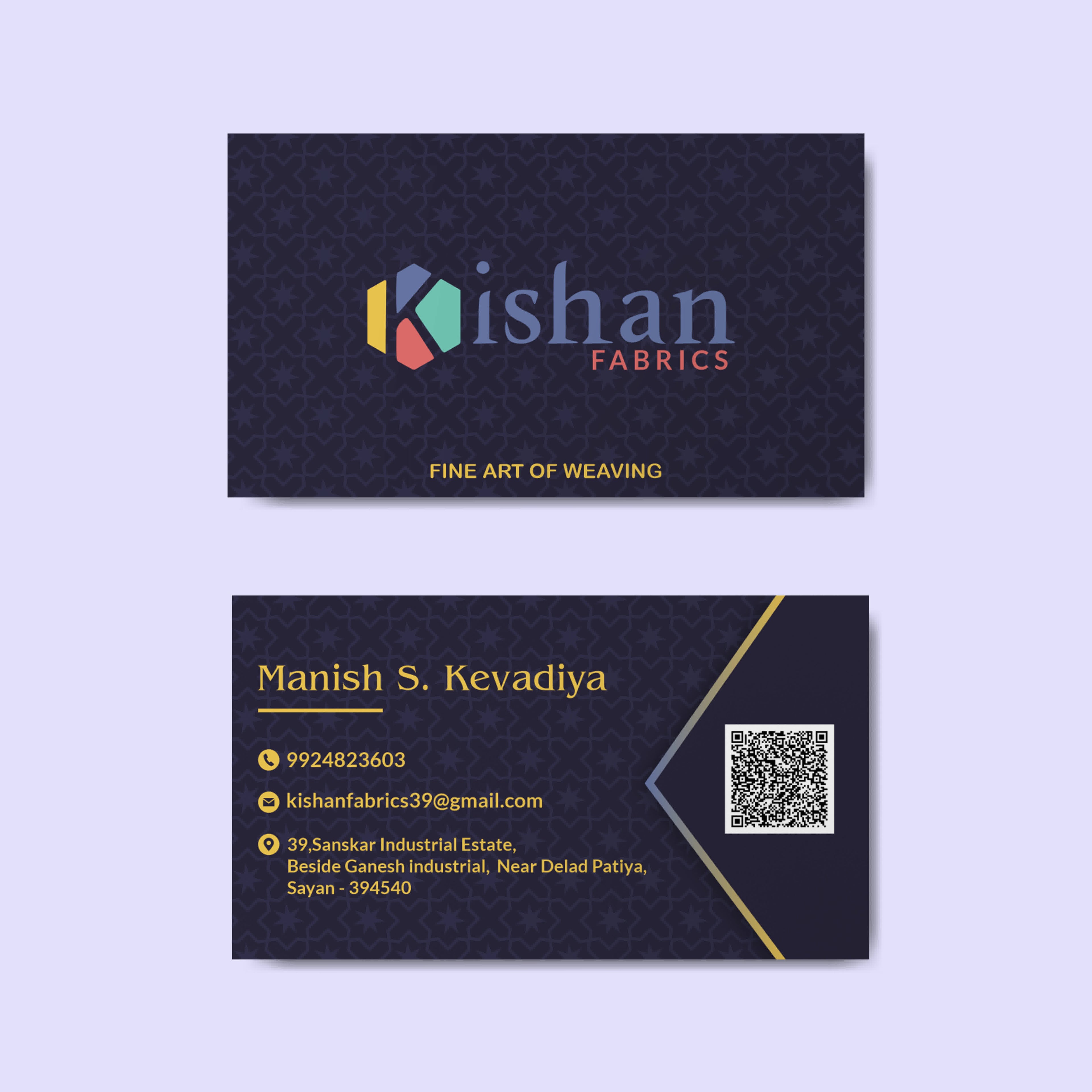 Custom Textile & Fabric Visiting Card Design | Shops, Designers & Print-Ready