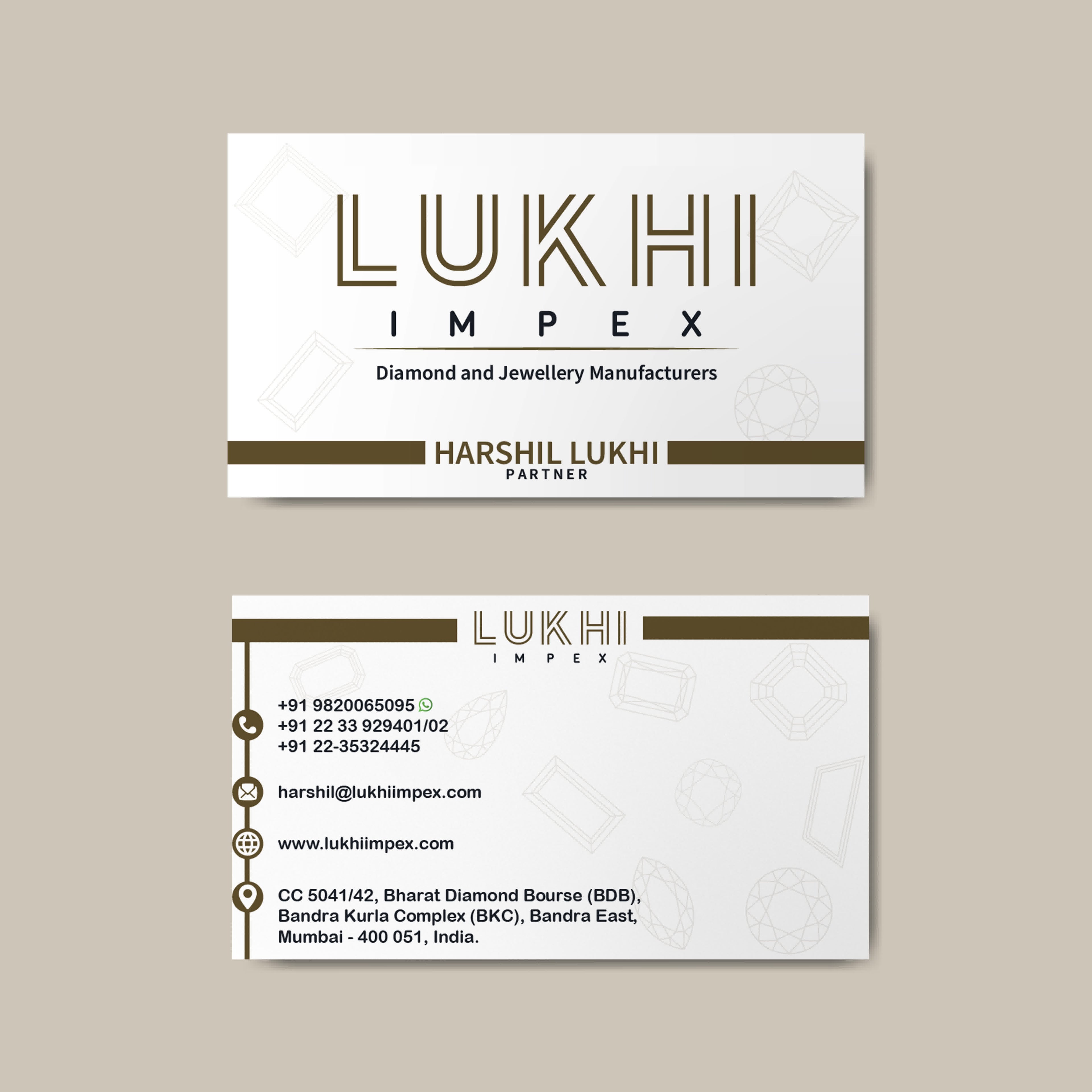Spark & Prestige — Custom Visiting Cards for Diamond & Jewelry