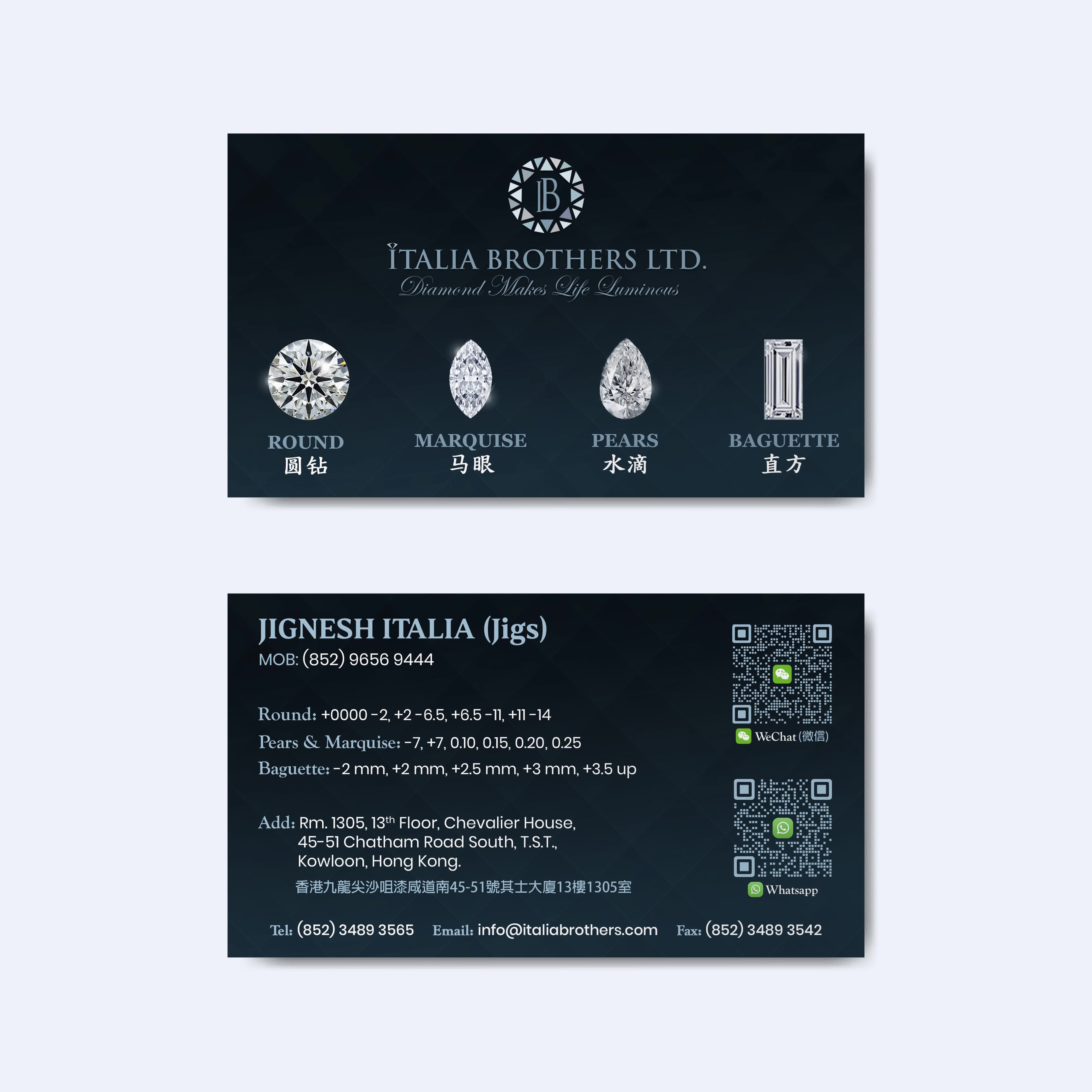 Spark & Prestige — Custom Visiting Cards for Diamond & Jewelry