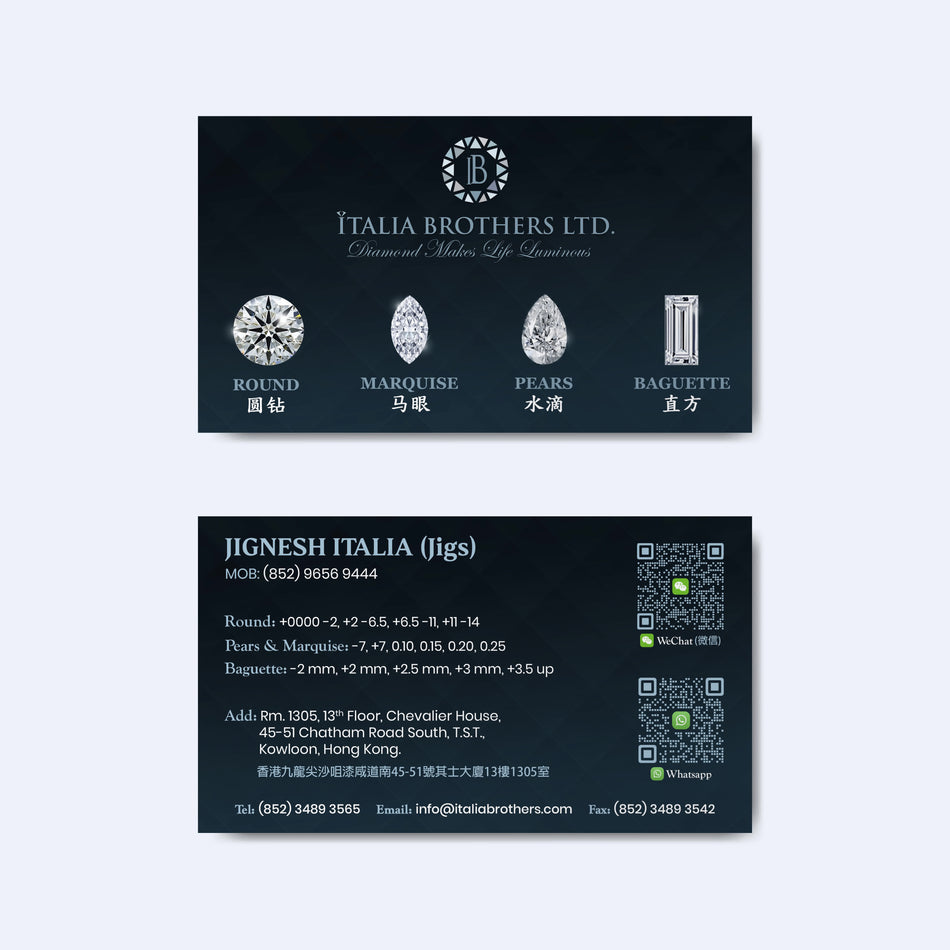 Spark & Prestige — Custom Visiting Cards for Diamond & Jewelry